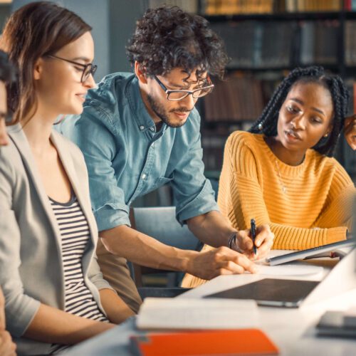 Group of students working together